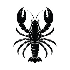 lobster silhouette isolated on white background