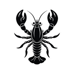 lobster silhouette isolated on white background