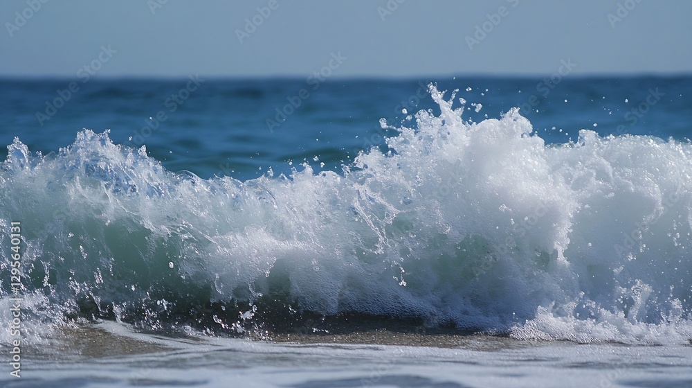 Aufkleber captivating wave crashing onto the sandy shore showcasing the beauty of ocean dynamics : generative 