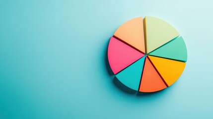 Obraz premium Colorful Pie Chart on Blue Background for Business Use
