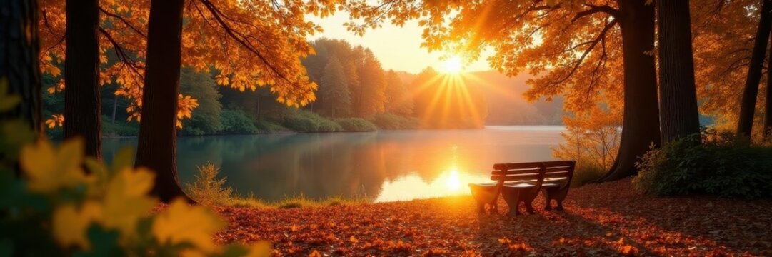 Cozy Swedish torp, golden hour light, fallen leaves surround , cottage, Torp