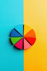 Obraz premium Colorful Pie Chart on Vibrant Background