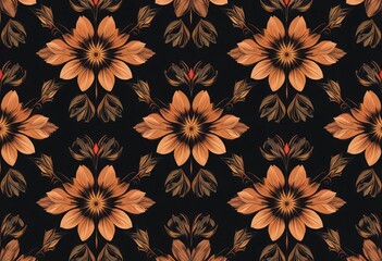 A seamless vector illustration of a decorative floral pattern