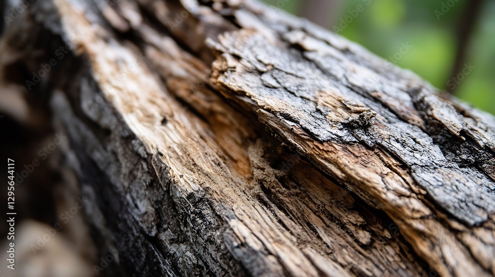 Poster close up of weathered tree bark showing natural texture and detail : generative ai