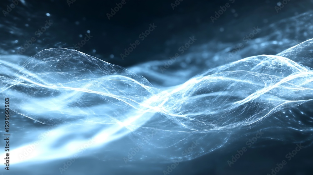Leinwandbilder abstract visual of flowing light waves against a dark background creating an ethereal ambiance : gen