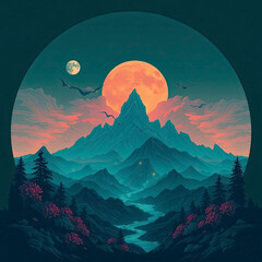 illustration landscape logo