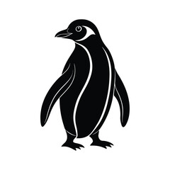 Penguin silhouette isolated on white background