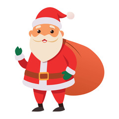 santa with gift box vector 