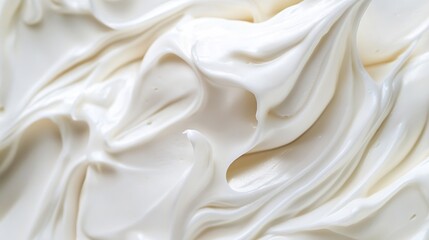 Obraz premium Smooth and creamy texture of white frosting or whipped cream captured in close detail : Generative AI