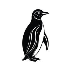 Penguin silhouette isolated on white background