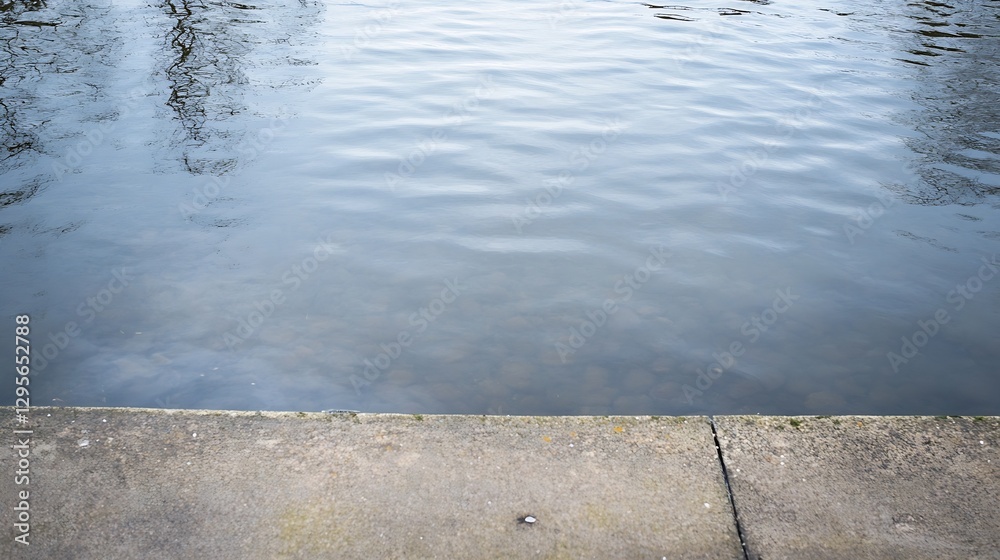 Poster Still Water Surface Reflection of Trees and Sky Creating a Calm and Peaceful Atmosphere : Generative AI