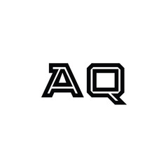 AQ monogram logo design letter text name symbol monochrome logotype alphabet character simple logo