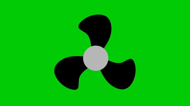 rotating fan animation on green screen