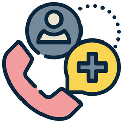 tel contact medical health care hospital filled outline icon
