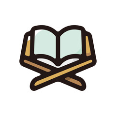 Quran illustration icon.Simple vector outline, clipart for graphic design.