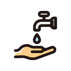 Wudu illustration icon.Simple vector outline, clipart for graphic design.