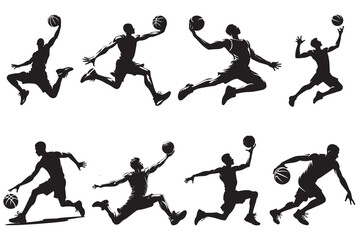 Basketball Player Silhouettes