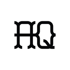 AQ monogram logo design letter text name symbol monochrome logotype alphabet character simple logo