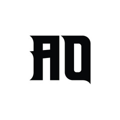 AQ monogram logo design letter text name symbol monochrome logotype alphabet character simple logo