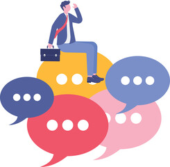 Social media illustration, business concept, web design

