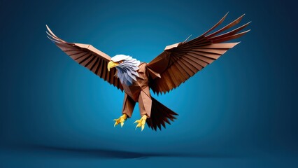 Fototapeta premium soaring elegance of a majestic origami eagle