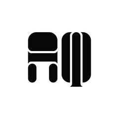 AQ monogram logo design letter text name symbol monochrome logotype alphabet character simple logo