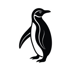 Naklejka premium Penguin silhouette isolated on white background