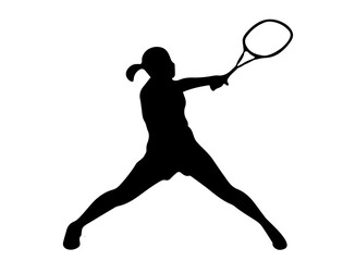 badminton player with racket 