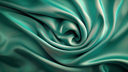 Obraz premium Abstract Teal Fabric Swirls Close Up Texture Background
