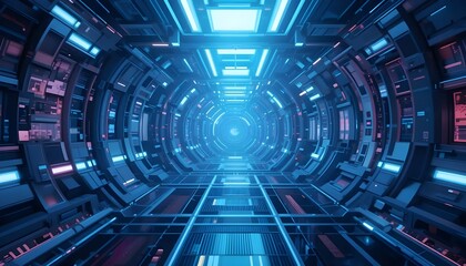 Abstract polygonal space low polygon Futuristic HUD background.