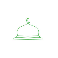 Mosque dome outline vector