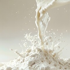 Whey Protein Powder Dissolving into Water in High-Speed Photography