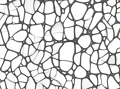 Abstract Seamless Pattern Black Veined White Stone Texture Cracked Surface Organic Design