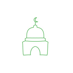 Mosque dome outline vector