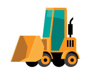 construction machine cartoon illustration