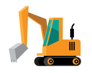 construction machine cartoon illustration