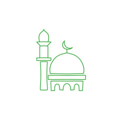 Mosque dome outline vector