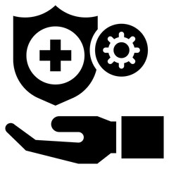 support health care protection management solid glyph icon