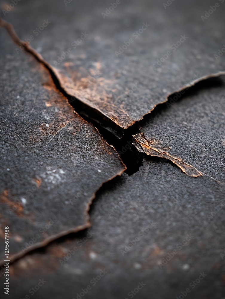 Poster detailed close up of cracked textured surface revealing rustic patterns and hues of earth tones : ge