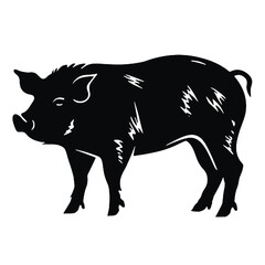 Fototapeta premium Black Pig Silhouette for Sticker, Decal, or Craft Design