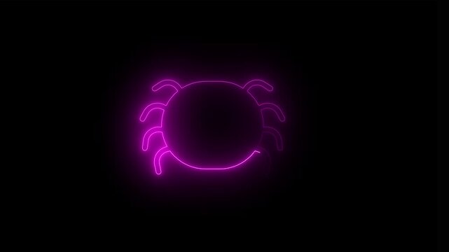Animation of neon Parasites icons Stock Video Footage - 4K and HD Video
