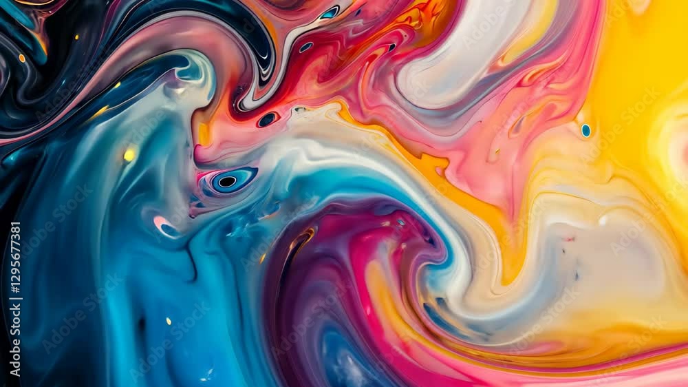Canvas Prints colorful liquid motions create a mesmerizing abstract design with vibrant swirls and fluid shapes, c