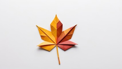  a stunning origami leaf showcasing vibrant autumn colors