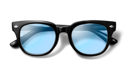 青いレンズのサングラス