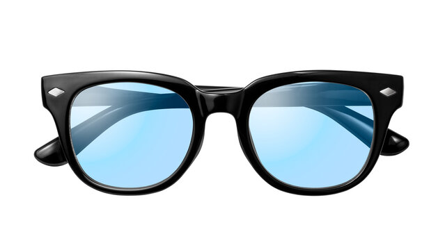青いレンズのサングラス