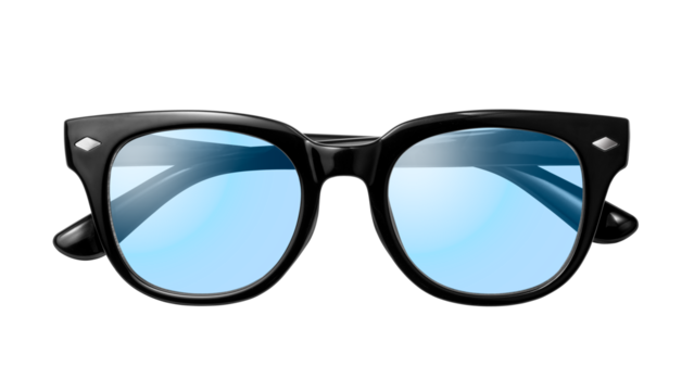 青いレンズのサングラス