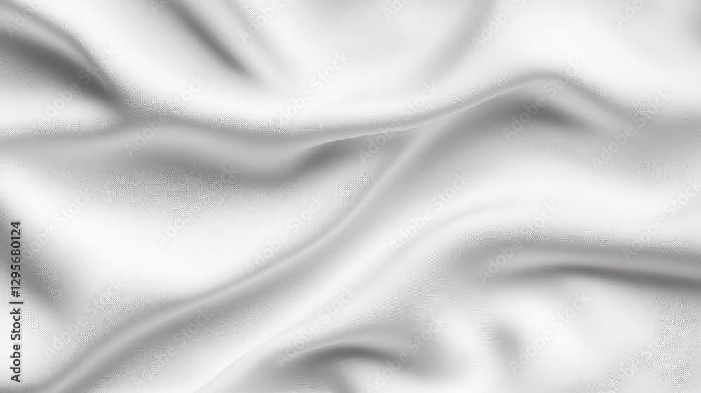Aufkleber Glistening closeup of pristine white silk fabric creating elegant folds and soft textures with natural light : Generative AI