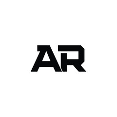 AR monogram logo design letter text name symbol monochrome logotype alphabet character simple logo