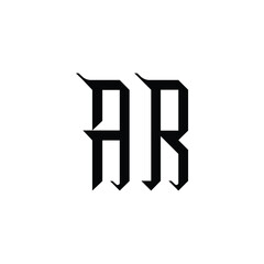 AR monogram logo design letter text name symbol monochrome logotype alphabet character simple logo