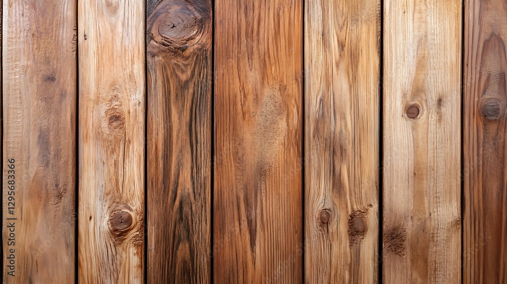 Aufkleber Natural wooden planks with varied textures showcasing a captivating rustic backdrop for design : Generative AI